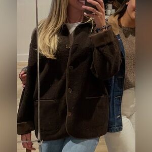 Women's Brown Teddy Jacket